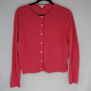 J JILL Cardigan Sweater Pink MEDIUM Cotton